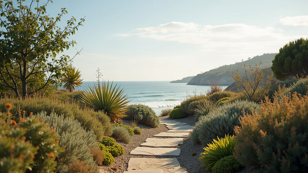 A coastal garden thriving with native plants